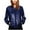 Blue, variant on Herrnalise Women's Sequin Long Sleeve Front Zip Bomber Jacket with Ribbed Cuffs Black,XL