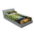 thumbnail image 2 of Ambesonne Colorful Fitted Sheet & Pillow Sham Set, Fall Forest Landscape, Twinxl, Multicolor, 2 of 2