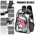 thumbnail image 3 of Kuromi And My Melody Clear Backpack Heavy Duty See Through Bookbag Transparent Bag for Colleges School Work Sport Travel, 3 of 7