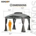 thumbnail image 5 of Sunjoy 12 x 12 ft. Outdoor Backyard Steel Frame Soft Top Gazebo with Mosquito Netting ,2-Tier Canopy Roof, Ceiling Hook, 5 of 13