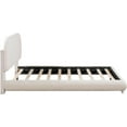thumbnail image 6 of Full Size Bed Frame, Queen Size Upholstered Platform Bed with Thick Fabric, Solid Frame and Stylish Curve-Shaped Design, Easy Assembly, No Box Spring Needed, 6 of 8