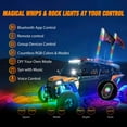 thumbnail image 2 of Nilight 2PCS 4FT RGB LED Whip Light and 4 PCS Rock Lights Combo, Remote & App Control w/DIY Chasing Patterns Stop Turn Reverse Safety Antenna Lighted Whips for ATV UTV, 2 of 9