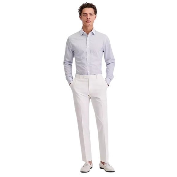 Tommy Hilfiger Mens Modern fit Dress Pants 40 / 30 White Solid Stretch