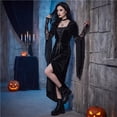 thumbnail image 6 of Witch Cosplay, Witch Costume, Witch Outfit, Witch Roleplay, Witch Cos, Women Renaissance Lace-Up Vintage Hooded Dress Medieval Witch Dress Cosplay Costume, Black L, 6 of 6