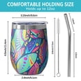 thumbnail image 5 of 12oz Stemless Wine Tumblers Blue Pioneer Flower and Leaf Pattern Vacuum Insulated Stainless Steel Travel Tumbler Cups Mug with Lid and Straw for Champaign,Cocktail,Beer with Cleaning Brush, 5 of 5