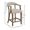 thumbnail image 2 of Whiteoak Solid Wood & Linen Counter Stool, 25.5-inch Seat Height, 2 of 5
