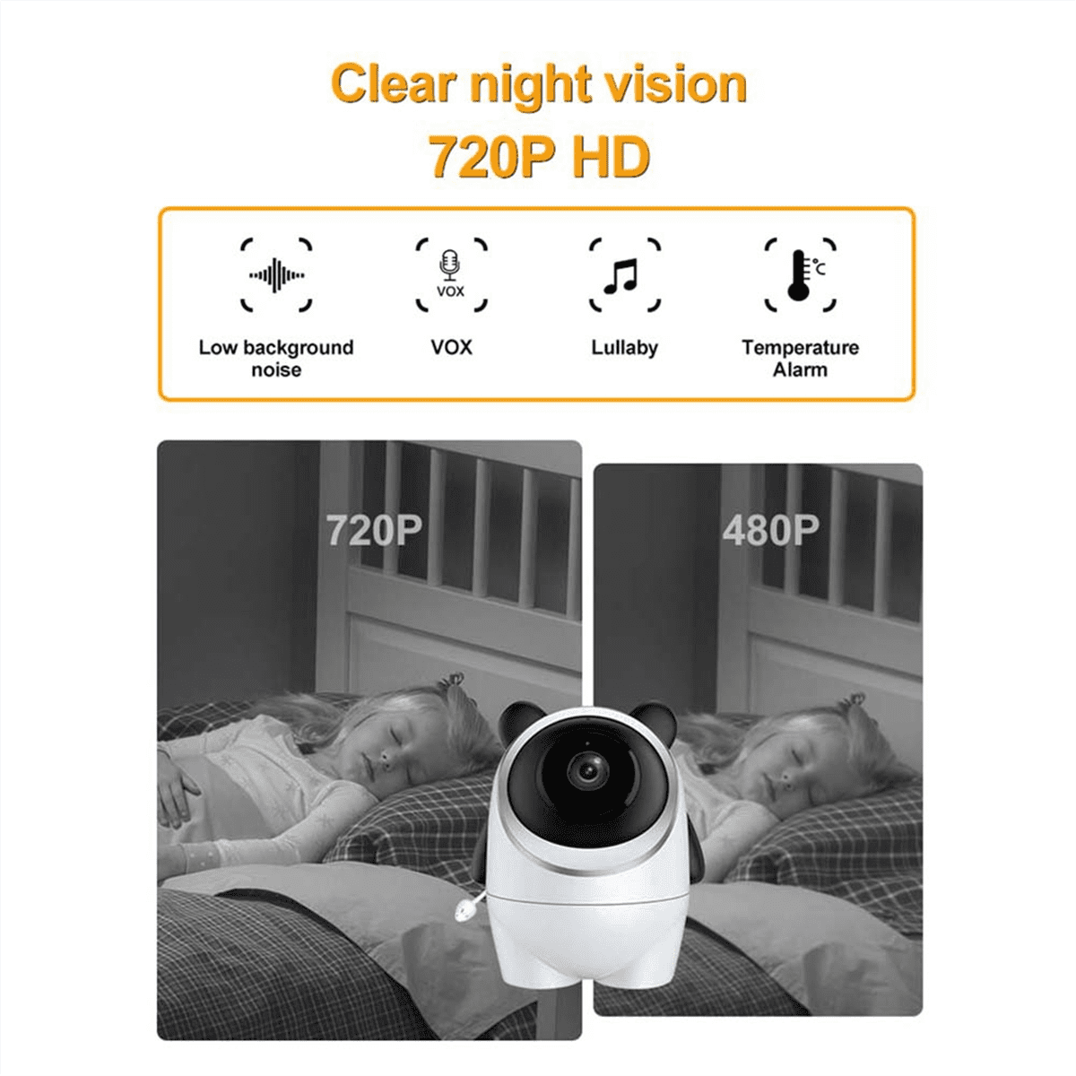 4.3 Inch Baby Monitor 2.4Ghz Wifi Remote Audio Two-Way Voice Night Vision Wireless Security Baby Monitoring US Plug
