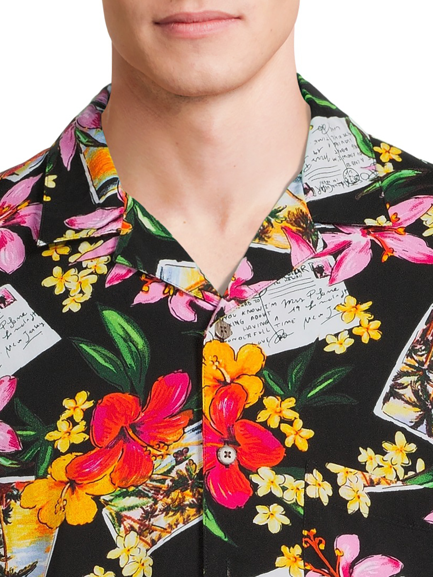 George Men’s Printed Short Sleeve Button Down Shirt