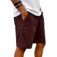thumbnail image 4 of Mens Corduroy Shorts Casual Elastic Waist Drawstring 2026 Summer Beach Lounge Short Coffee L, 4 of 6