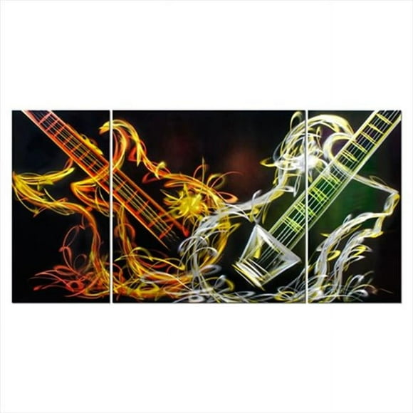 Metal Artscape Métal MA10113 39 X 20 Po Soul Électrique 3 Panneaux Faits à la Main Art Mural en