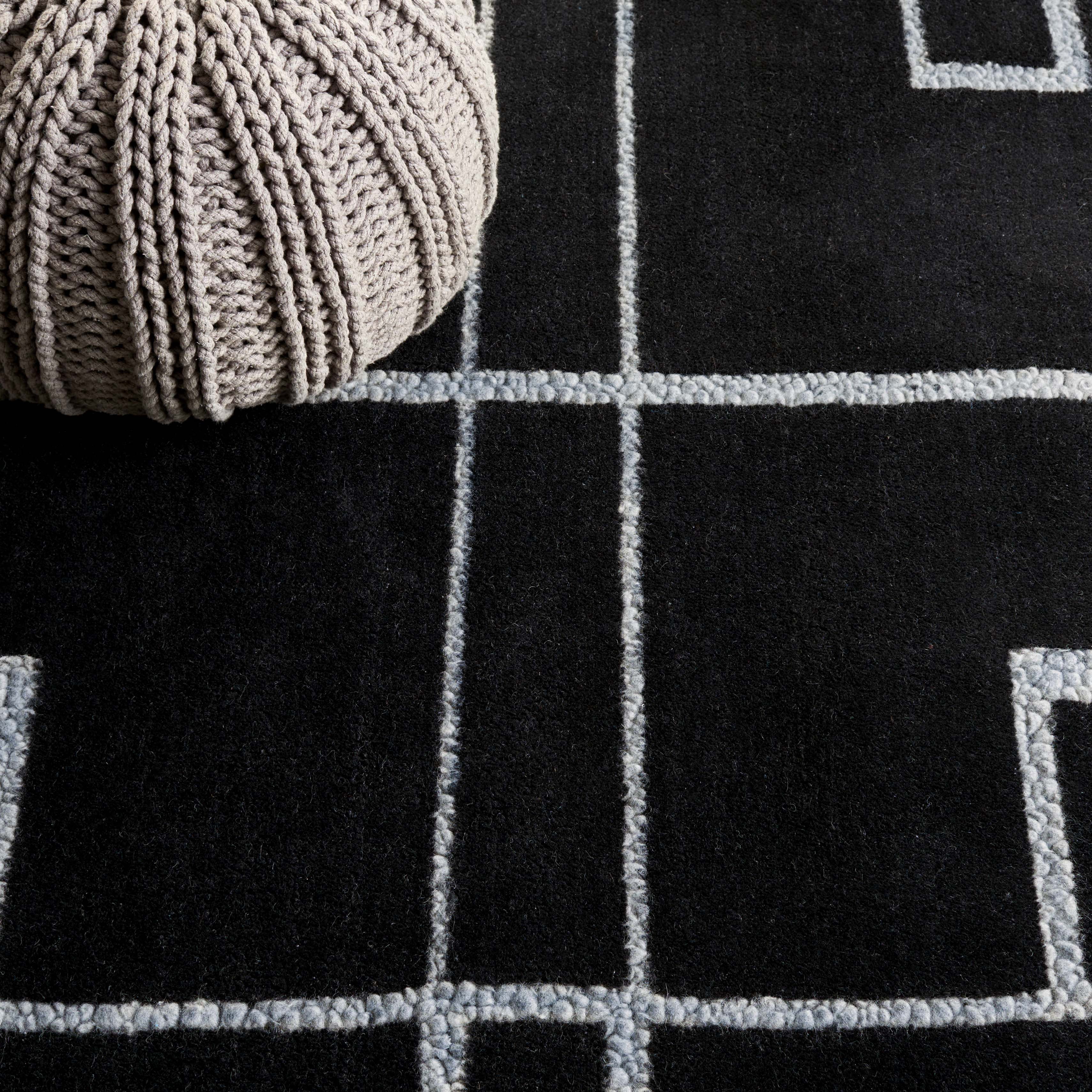 SAFAVIEH Fifth Avenue Della Abstract Area Rug, Black/Ivory, 6' x 9'