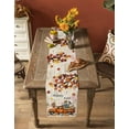 thumbnail image 4 of Table Runners 48 Inches Long Dress Scarves, Fall Thanksgiving Farmhouse Kitchen/Dining Table Runner, Short Coffee Tablerunners, Orange Maple Leaf Pumpkin Scarecrows 13x48 Inch, 4 of 7
