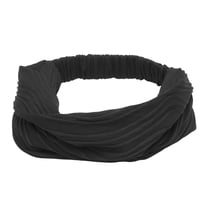 Unique Bargains 1 Pc Headband Wide Solid Texture Hairband for Women Black