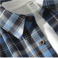 thumbnail image 4 of WREESH Men's Swaeshig Loose Casual Button Down Shirts Plaid Turn-Down Collar Short Sleeve with Pockets for Trendsetting Style Blue, 4 of 7