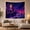 Castle Waves, variant on Moonlit Castle Above Dark Neon Ocean Waves, Mystical Fantasy Style for Ocean Lovers, Coastal Wall Art, Housewarming Gift, Tapestry Wall Hanging for Bedroom and Dorm