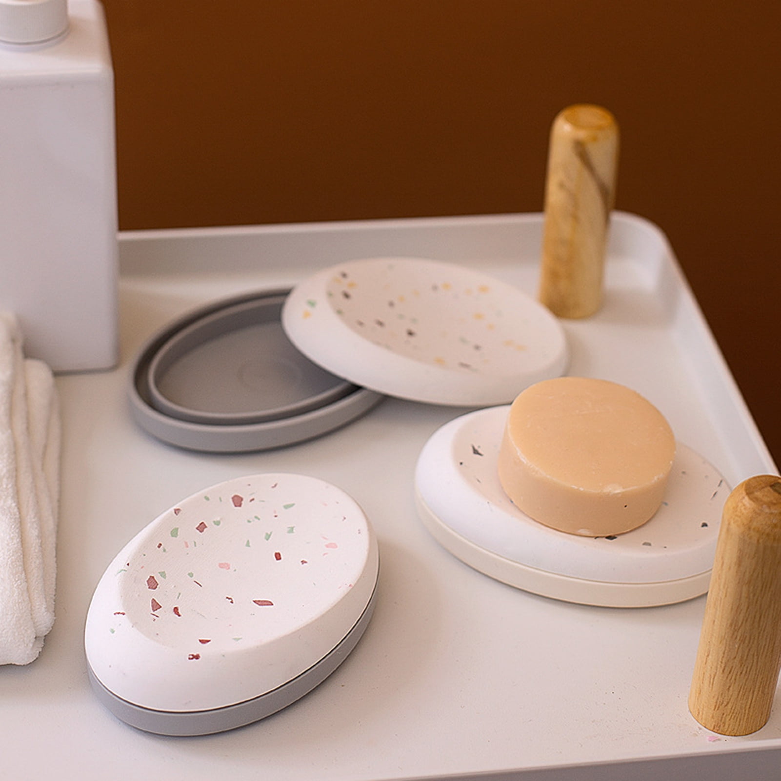 Bobasndm Shower Soap Holder,Self Adhesive Bar Soap Holder for