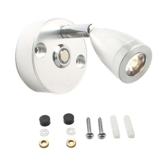 DC12V-24V Reading Lamp RV Boat LED Bedside Lamp 3 Colors Dimmable with Touch Switch USB Charging Port