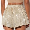 thumbnail image 4 of WAYUTE Women's Shorts Sparkling Sequined Double Layer Mesh Shorts Dance Performance Casual Fashion Shorts, 4 of 6