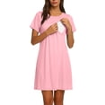 thumbnail image 4 of Iyufng Maternity Dresses Round Neck Short Sleeve Nursing Dress, 4 of 8
