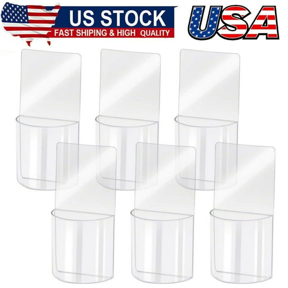 6 Pack Remote Control Holder, TV Remote Controller Holder Wall Mount, Clear