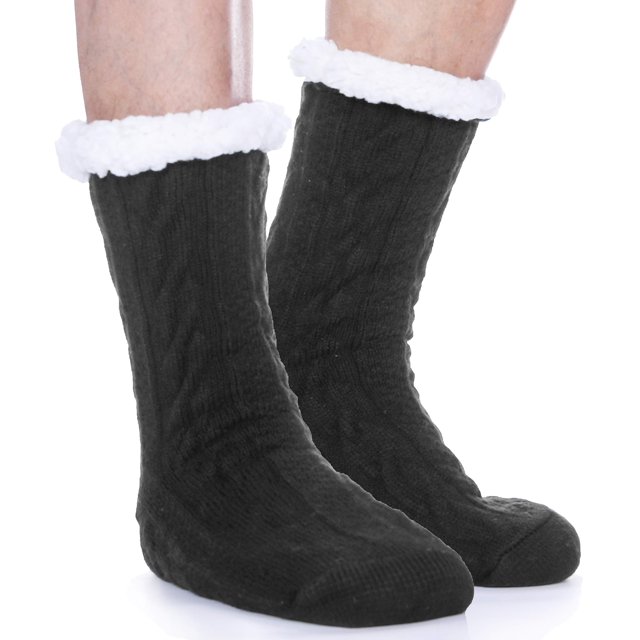Calcetines mullidos para hombre, térmicos, acogedores, de forro polar, suaves, cómodos, gruesos, antideslizantes, para regalo de Navidad y hogar