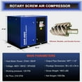 thumbnail image 3 of 50HP Rotary Screw Air Compressor, 220 CFM 125 PSI, 460V 60HZ 3-Phase Industrial-Grade Air Compressor with Direct Drive, PLC Touch Controller, Low Noise, Efficient Cooling System, 3 of 11