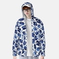 thumbnail image 2 of Balery Blue Ink Flowers Sudadera ligera de manga larga con capucha y protección solar UPF 50+ para hombre y mujer, ideal para pesca y running-Medium, 2 of 7