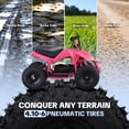 thumbnail image 4 of IVFJFV Electric 4 Wheeler with Dual Speed 10-15MPH, 12AH Battery,36V High Power Off-Road Four Wheeler with 500W Motor,Front & Rear Shock Absorbers, Disc Brake, LED Headlight, Safety Flag,Pink, 4 of 8