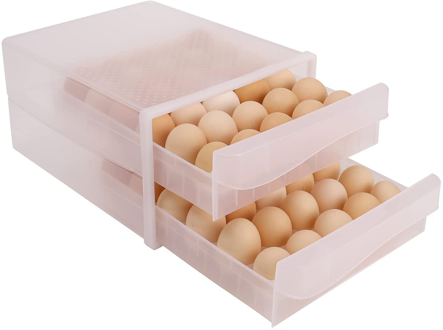 Double-layer Egg Storage Box 60 Grid Transparent Refrigerator Egg Container 