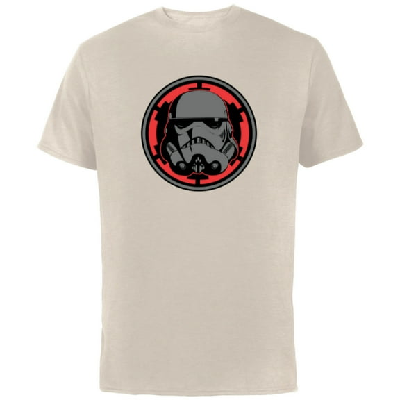 Star Wars Dark Side Stormtrooper Helmet and Empire Symbol - Short Sleeve Cotton T-Shirt for Adults - Customized-Natural