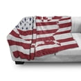 thumbnail image 3 of American Flag Soft Flannel Fleece Throw Blanket, America Continent Shaped Flag Martial Design International World Glory Print, Cozy Plush for Indoor and Outdoor Use, 60" x 80", Navy Red, by Ambesonne, 3 of 6
