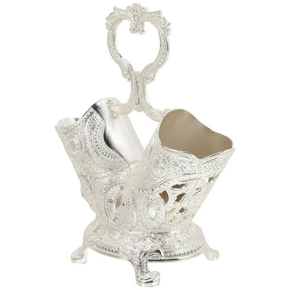 Kitandove Silverware Holder for Table Cutlery Storage Holder Metal 1 Pair Silver