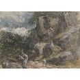 thumbnail image 2 of David Cox 18x14 Gold Ornate Wood Frame and Double Matted Museum Art Print Titled - Driving Sheep in a Rocky Landscape (ca. 1846), 2 of 4