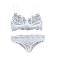 thumbnail image 4 of VISgogo Conjunto de lencería de 2 piezas para mujer, conjunto de sujetador y bragas transparentes de encaje floral sexy Ropa de dormir VISgogo moda, 4 of 4