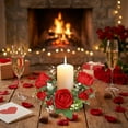 thumbnail image 4 of IPEWLEX Faux Austen Rose Candle Garland Ring – Elegant Floral Wreath for Table Centerpieces, Wedding & Party Decor, Fits Standard Candle Holders, Low-Maintenance Luxury Accent, 4 of 5