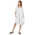 thumbnail image 5 of Inkmeso Nightgowns for WoMen's Short Sleeve W/ Round Neck Nightdress Jersey Tunic Loungewear, 5 of 7