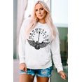thumbnail image 2 of ABPHQTO Camiseta de cuello redondo con estampado gráfico de plumas de guitarra NASHVILLE de color blanco para mujer, 2 of 5