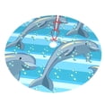 thumbnail image 3 of Kll 30" Christmas Tree Skirt Dolphin Xmas Tree Skirts Mat For New Year Xmas Holiday Party Indoor Outdoor Home Decoration, 3 of 9