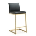 thumbnail image 2 of TOV Furniture Parma Black Vegan Leather Counter Stool with Gold Legs - Set of 2, 2 of 10