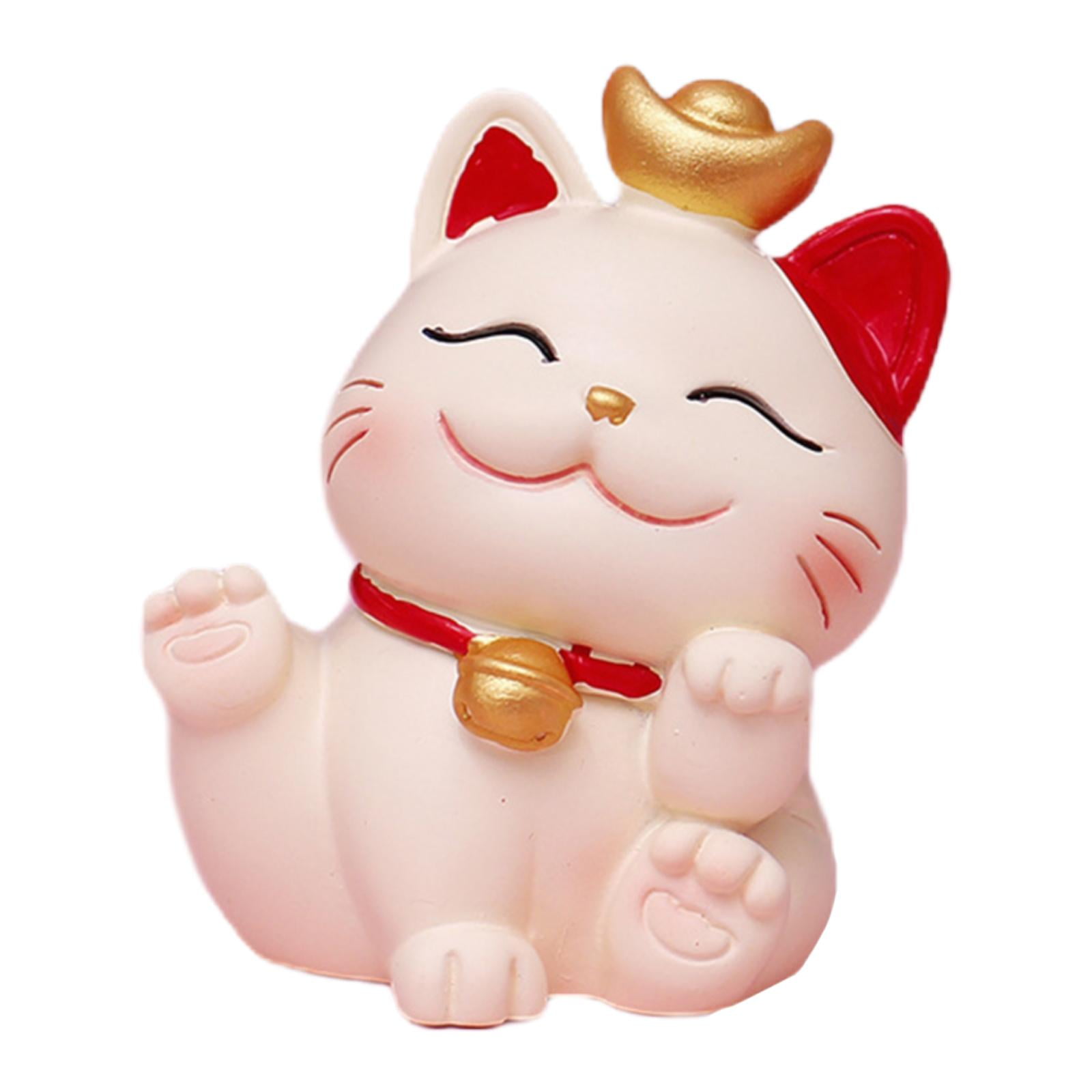 Lucky Cat Ornaments Chinese Fengshui Fortune Wealth Statue Sculpture
