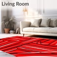 thumbnail image 2 of ODIKA 6x9 Machine Washable Non-Slip Area Rug, Abstract Racing Stripe with Bold Lines and Sporty Accents High Traffic Rug, Red, 613319, 2 of 7
