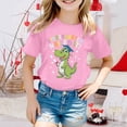 thumbnail image 2 of FYEGRE Girls Graduation Graphic T-Shirt for Kids, Children Academic Ceremony Short Sleeve Tee, Casual Wear for Graduation Party, School Anniversary Pink 4-5 Years, 2 of 3
