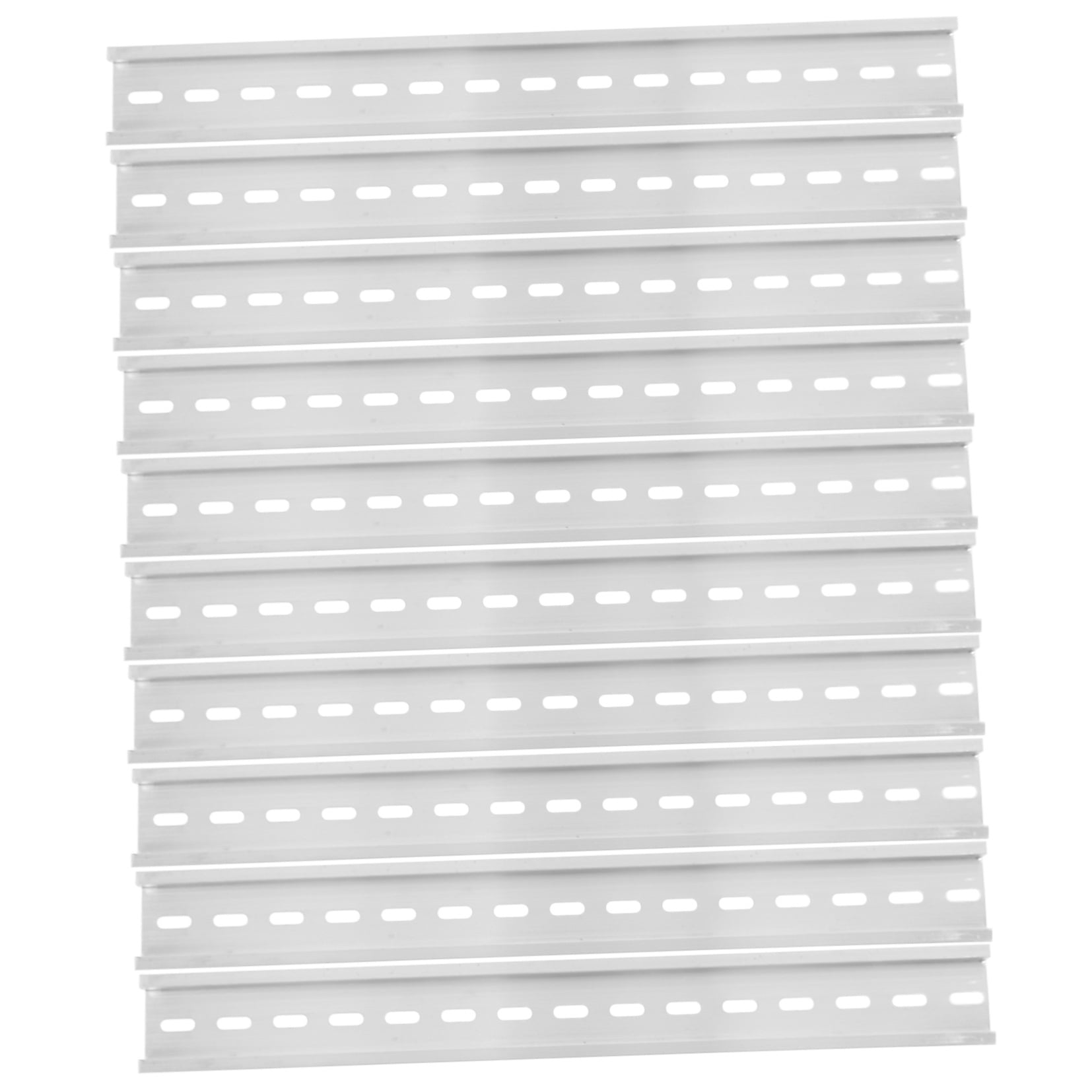 Tineasur 10Pcs Silver Aluminum Din Rail for Electrical Installation and Mounting Guide with Slotted Design