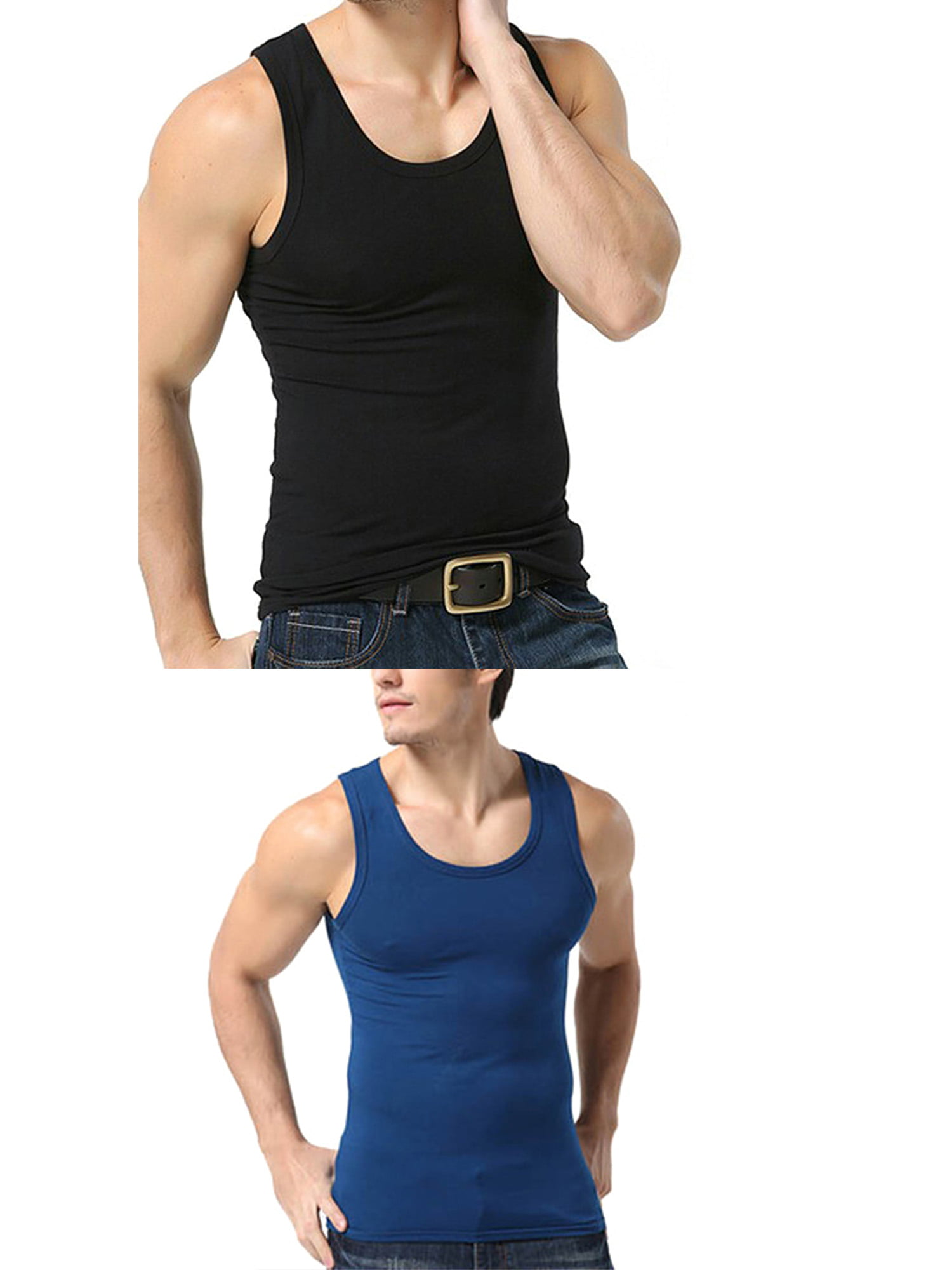 Men Body Muscle Compression Under Base Layer Sleeveless Vest Casual Gym Tank Top 