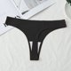 thumbnail image 2 of Gibobby Tangas de sexy mujer Bikini deportivo para mujer de talla grande a través de la cintura, ropa interior, tanga(Negro,M), 2 of 3