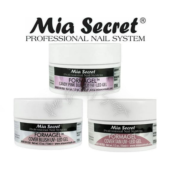 Mia Secret FORMAGEL UV/LED BUILDER GEL 0.5oz x 3 (Candy Pink   Cover Blush   Cover Tan)