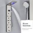 thumbnail image 4 of LED Shower Panel Tower Stainless Steel Rain&Waterfall Massage Body Jet System Brushed Nickel, 4 of 11