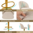 thumbnail image 3 of LEEJAY Linen Swivel Counter Height Bar Stools Set of 2,Adjustable Kitchen Island Stool with Gold Base,Beige, 3 of 7