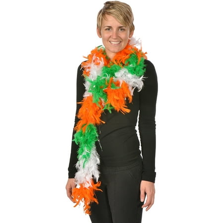 Large Green Orange And White St. Patrick's Day Irish Feather Boa