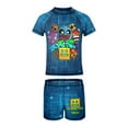 thumbnail image 5 of Geometry Dash Geometry Dash Geometry Dash Boys Two Piece Rash Guard Swimsuits Kids Short Sleeve Swimwear Sets Bathing Suit, 5 of 7